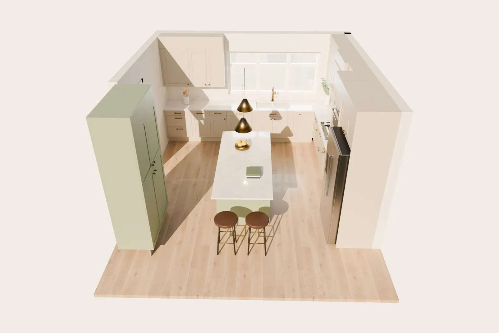 Kitchens Connected 3D overhead view of a kitchen layout